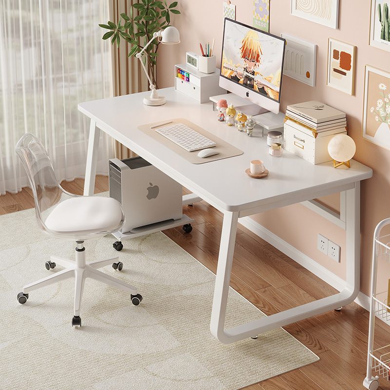 Mesa de escritorio de computadora doméstica moderna simple mesa de oficina ecológica de madera sólida blanca silla dormitorio estudiante estudio escritorio