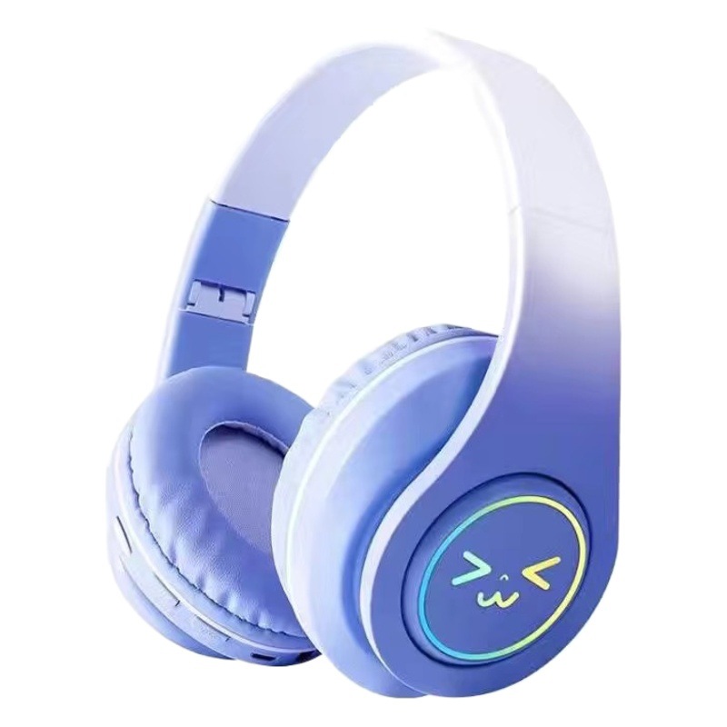 Audífonos de música geniales y elegantes con un alto atractivo estético, con ranura para tarjeta, batería de ultra larga duración, bajos potentes, color degradado, audífonos supraaurales luminosos B39PRO.