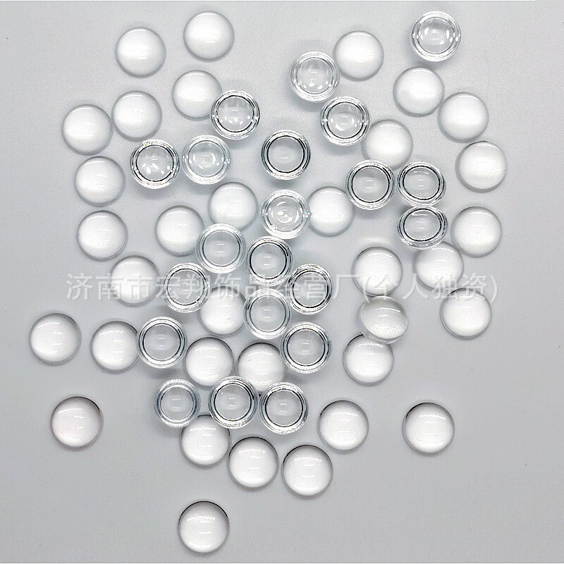 Cross-Border Transparent Semicircular Flat-Bottomed Acrylic Eye Nail Art Patch Pendant Ring Surface Inlaid Glass Cat Eye