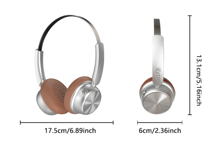 Casque sans fil vintage M1S – 100 heures d'autonomie, Bluetooth 5.4, son haute fidélité, ultra-léger (95 g), design rétro_voghion.com