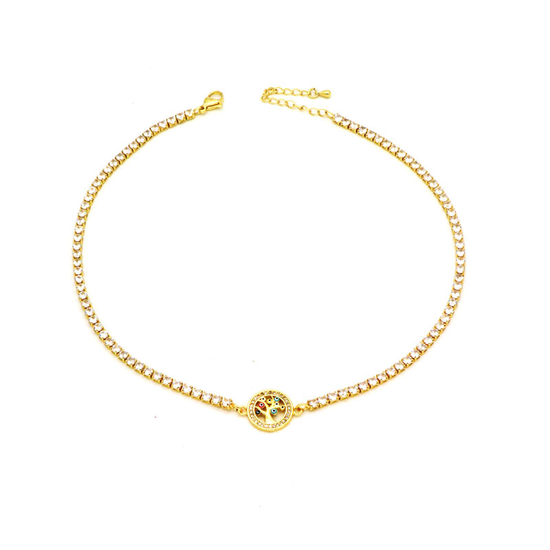 Fashion Devilu0027S Eye Copper Inlay Zircon Choker 1 Piece