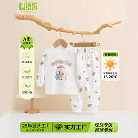 2025年儿童A类保暖内衣套装加绒卡通恒温秋衣秋裤宝男童女童批发