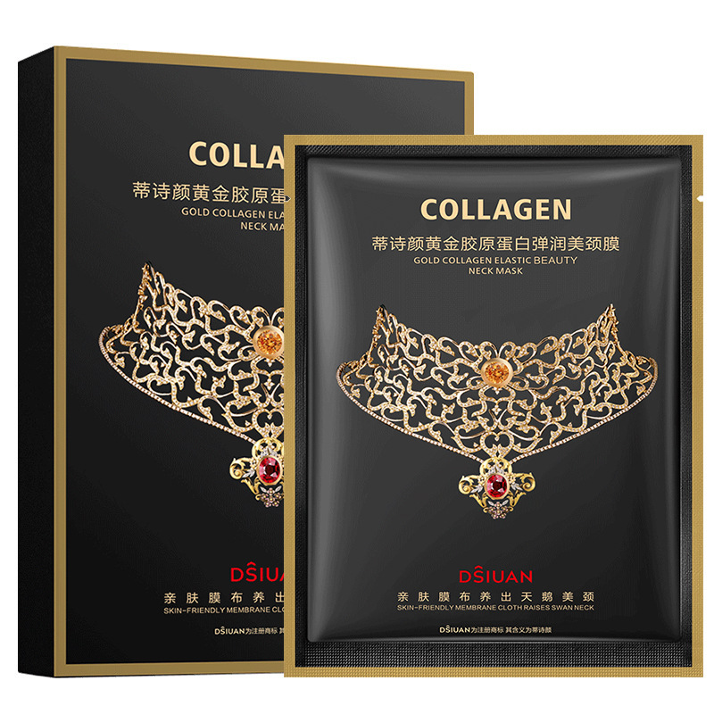 Ti Shiyan Gold Collagen Mascarilla para el cuello hidratante, rejuvenecimiento de la piel y reducción de las líneas del cuello. image 6