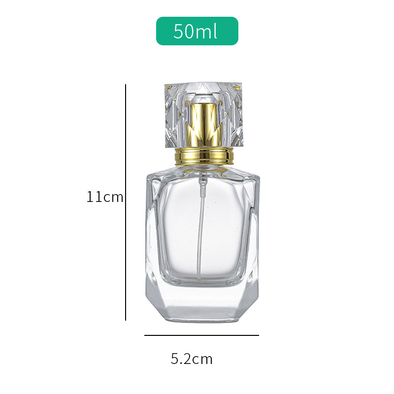 50ml botella de perfume portátil botella de perfume de especificación múltiple botella cosmética botella de perfume avanzada botella vacía de vidrio