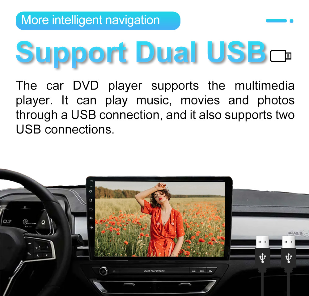 10inch Car Navigation Supports Carplay Built-In Wifi Supports Ahd Input Android Universal Car Display