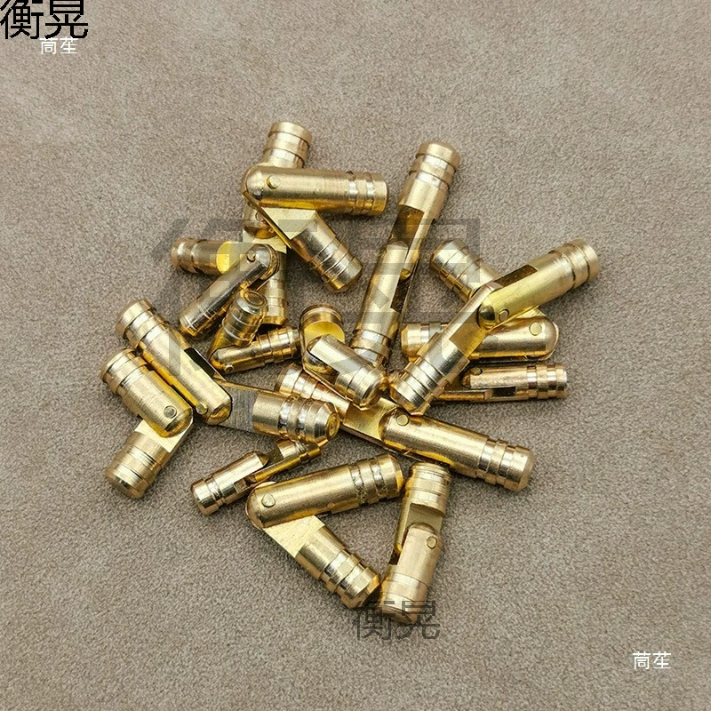 [黄圆柱合页木盒铰链内装合页5mm一字暗装合页首饰木盒开启铰链]