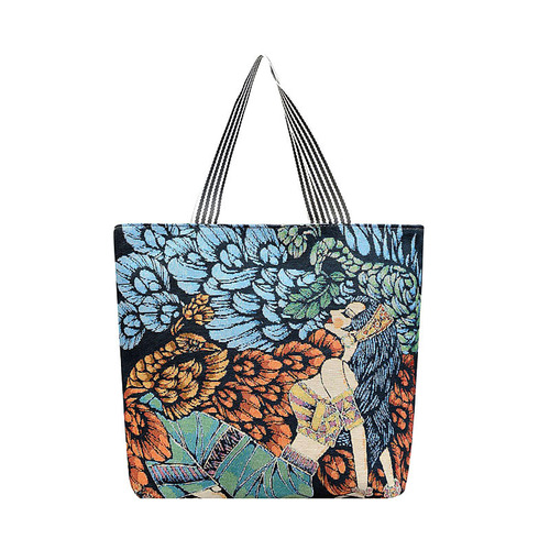  New Painted European and American Retro Bag Women's Fashion Ethnic Style Underarm Tote Bag Women's Shoulder Canvas Bag