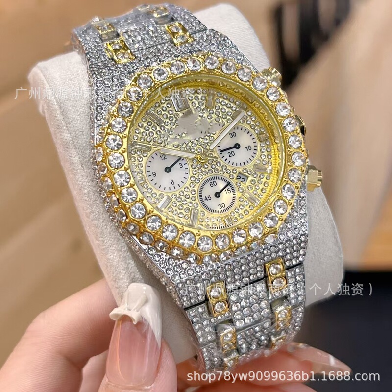 Ap Popular Hot-Selling High-Quality Diamond-Encrusted Men's Watch, Handmade Round with Diamonds, Wholesale Temperament, Versatile and Recruiting Agents