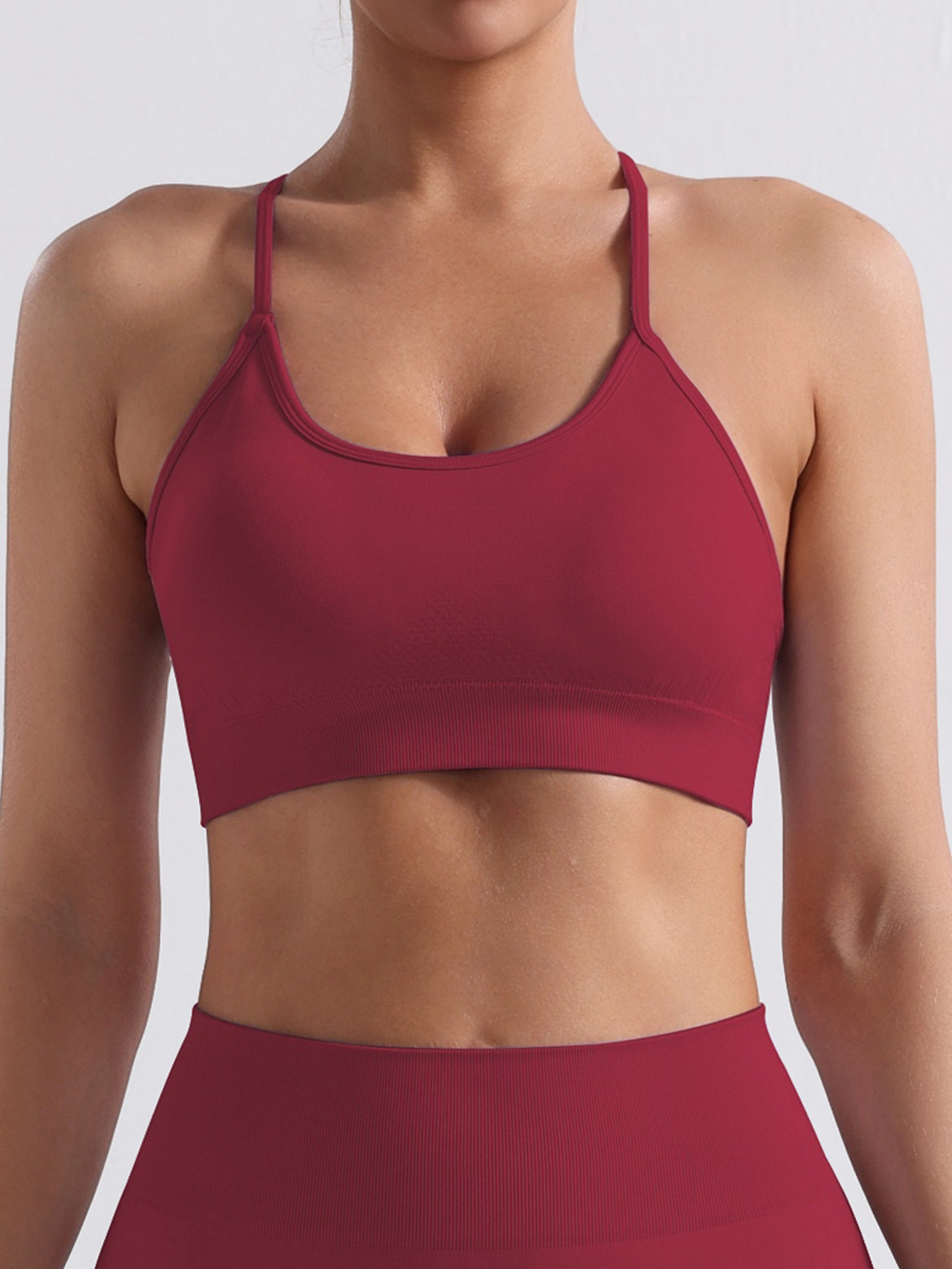 Europa y los Estados Unidos de la espalda hermosa deportiva yoga bra de alta resistencia a prueba de choque para mujeres se reúnen sujetas de entrenamiento entrenamiento ropa interior deportiva