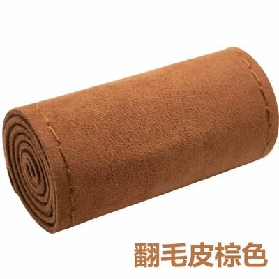 wheel cover four-sided elastic hair-turning, Steering wheel cover - brown-38cm