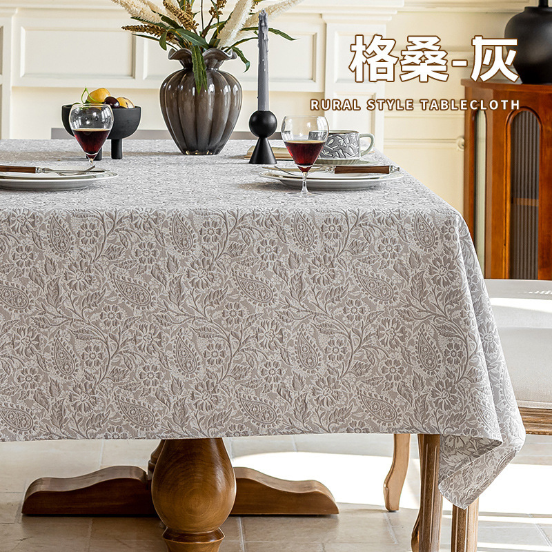 2025新型クロスボーダー専用テーブルクロス家庭用装飾テーブル布フランス模造麻茶何巾テーブル布卸売り|undefined