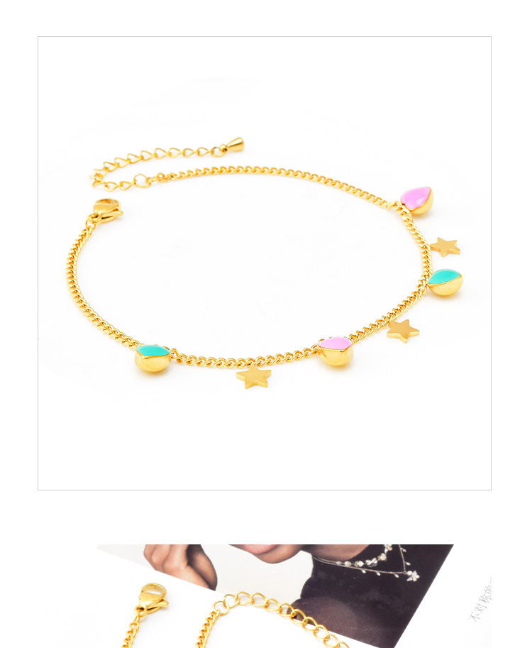 Sweet Star Heart Shape Titanium Steel Bracelets Anklet
