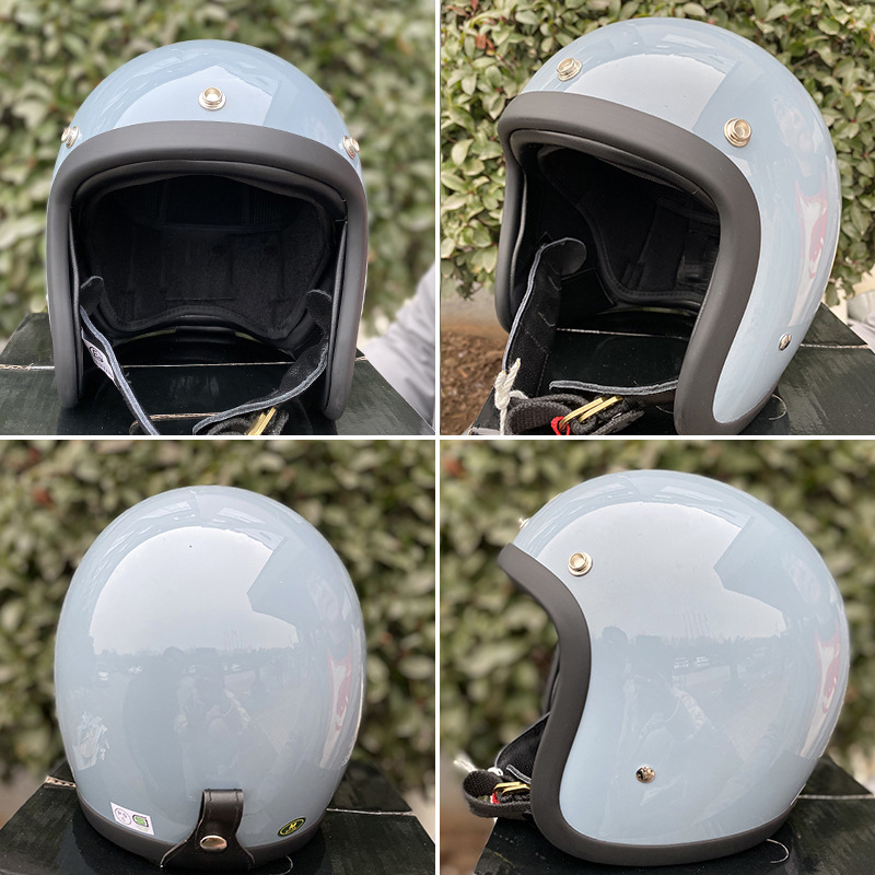 Cross-Border Exclusive 500Tx Helmet Half Helmet Retro Helmet Fiberglass Motorcycle Helmet 3/4 Helmet Dropshipping