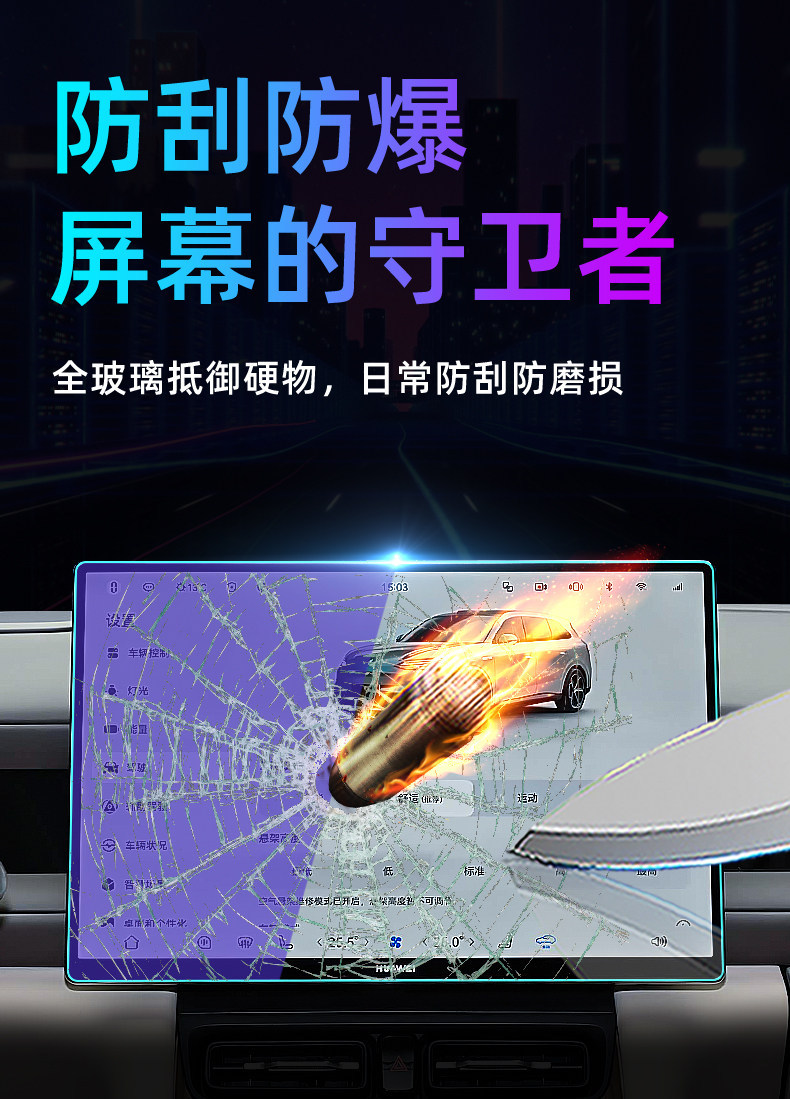 Suitable for 26 models of Hongmeng Zhixing Wenjie M6 central control tempered film car navigation screen protector display screen protective film