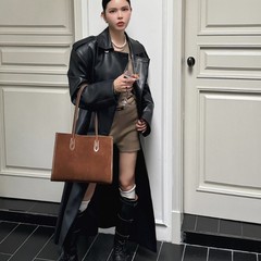 2025新款真皮女包托特包夏季手提大包鹿皮上班通勤大容量单肩包女