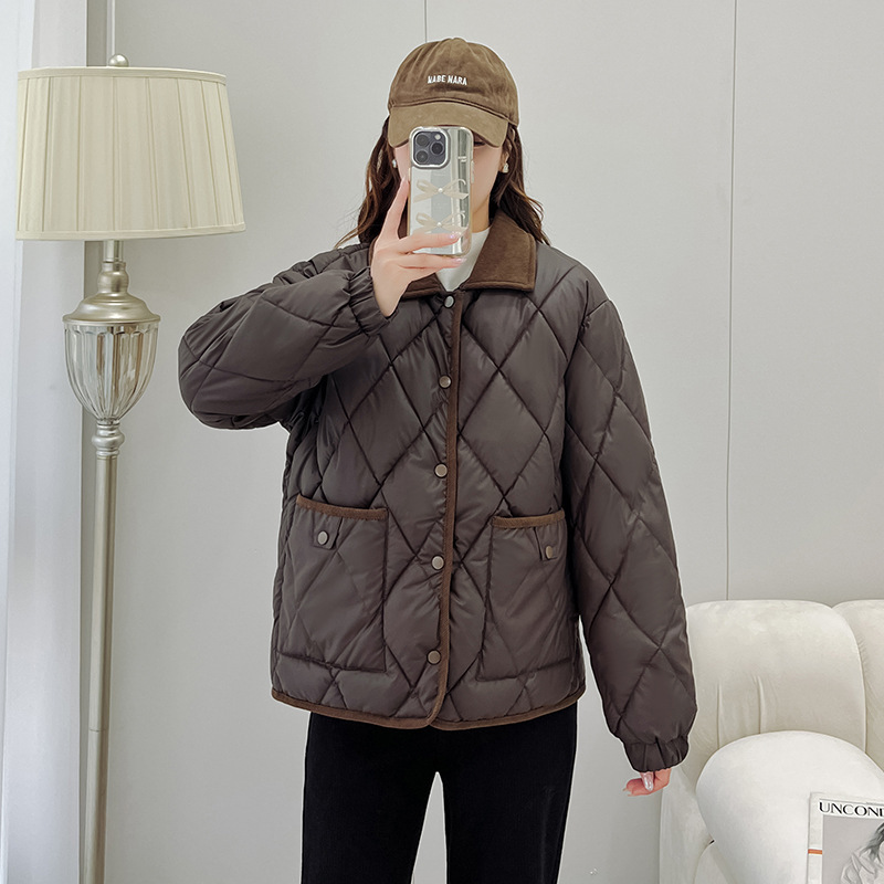 2025 Women's Cotton-Padded Jacket New Style Small Fragrance Fashion Foreign Style Loose Versatile Short Cotton-Padded Jacket Winter Women's Jacket