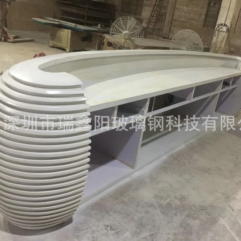 工厂直销烤漆前台接待台公司前台美容院柜台玻璃钢收银台现代弧形