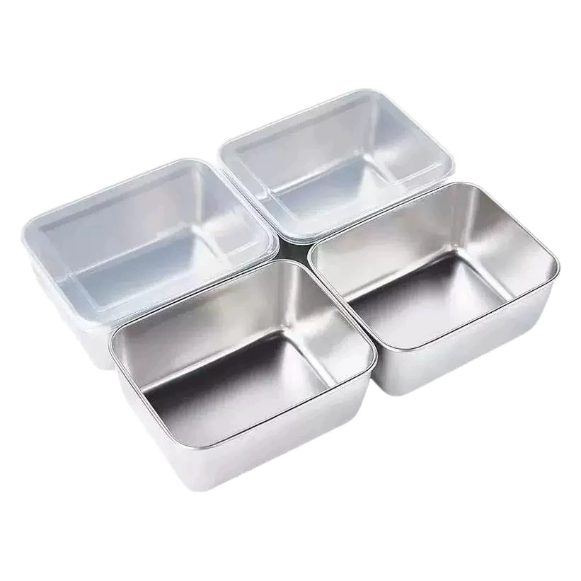 Rectangular hermetic lunch box stainless steel, cooled storage box for commercial use