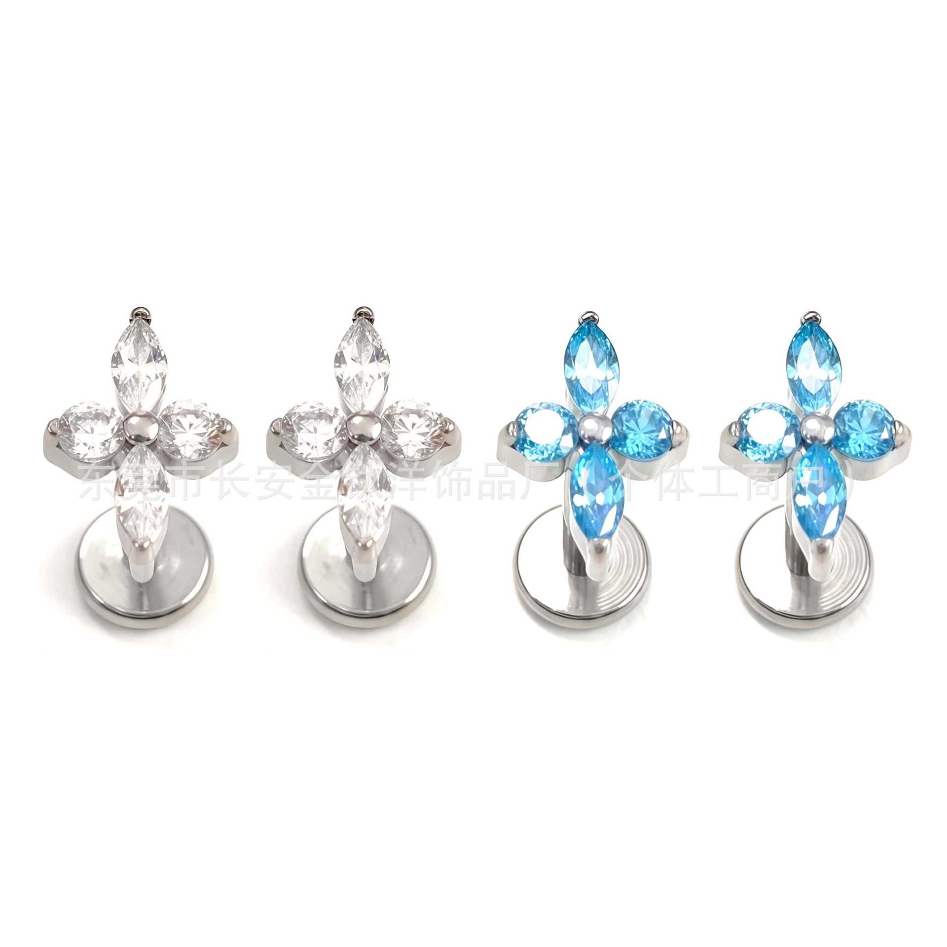 Pointed titanium steel lip stud product view