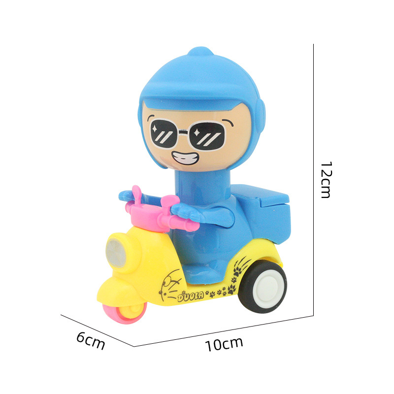Presione el pequeño pato amarillo Tire hacia atrás coche motocicleta inercia coche de juguete para niños dibujos animados Niños y niñas lindo pato coche de juguete al por mayor