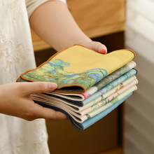 新中式鹿皮绒茶巾柔软吸水茶具毛巾垫巾小抹布清明上河图印花茶巾