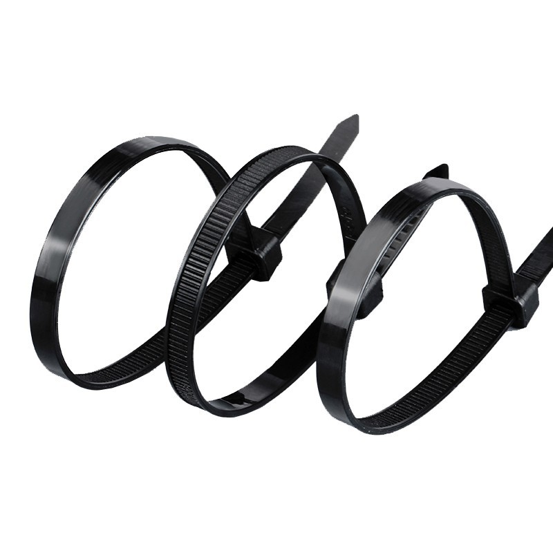 Self-locking nylon cable ties, 5*250 cable tie with fixed plastic buckle, 25 cm long white cable management straps with pull-tab, manufacturer.