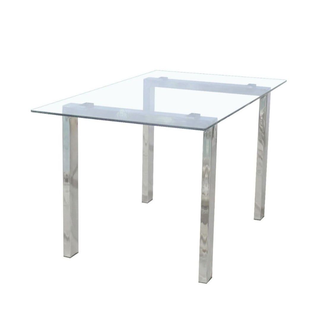 Mesa de comedor moderna exportación simple mesa de comedor de vidrio temperado mesa de negociación mesa de comedor casera silla