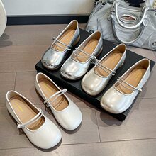 2025休闲单鞋女百搭平底蝴蝶软底奶奶鞋透气款潮韩版新款玛丽珍鞋