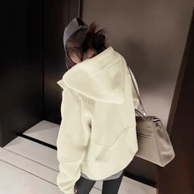 山东即墨加厚LULU卫衣女秋冬季小个子宽松连帽正肩慵懒风外套穿搭