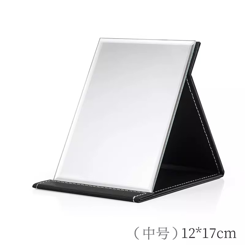 Espejo plegable, espejo de maquillaje para colocar en la mesa, espejo de tocador de escritorio para dormitorio de estudiantes, espejo portátil con tapa abatible.