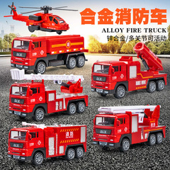 子供用プルバック消防車、軍用車、工事車両おもちゃセット、男の子向け合金車モデル、屋台