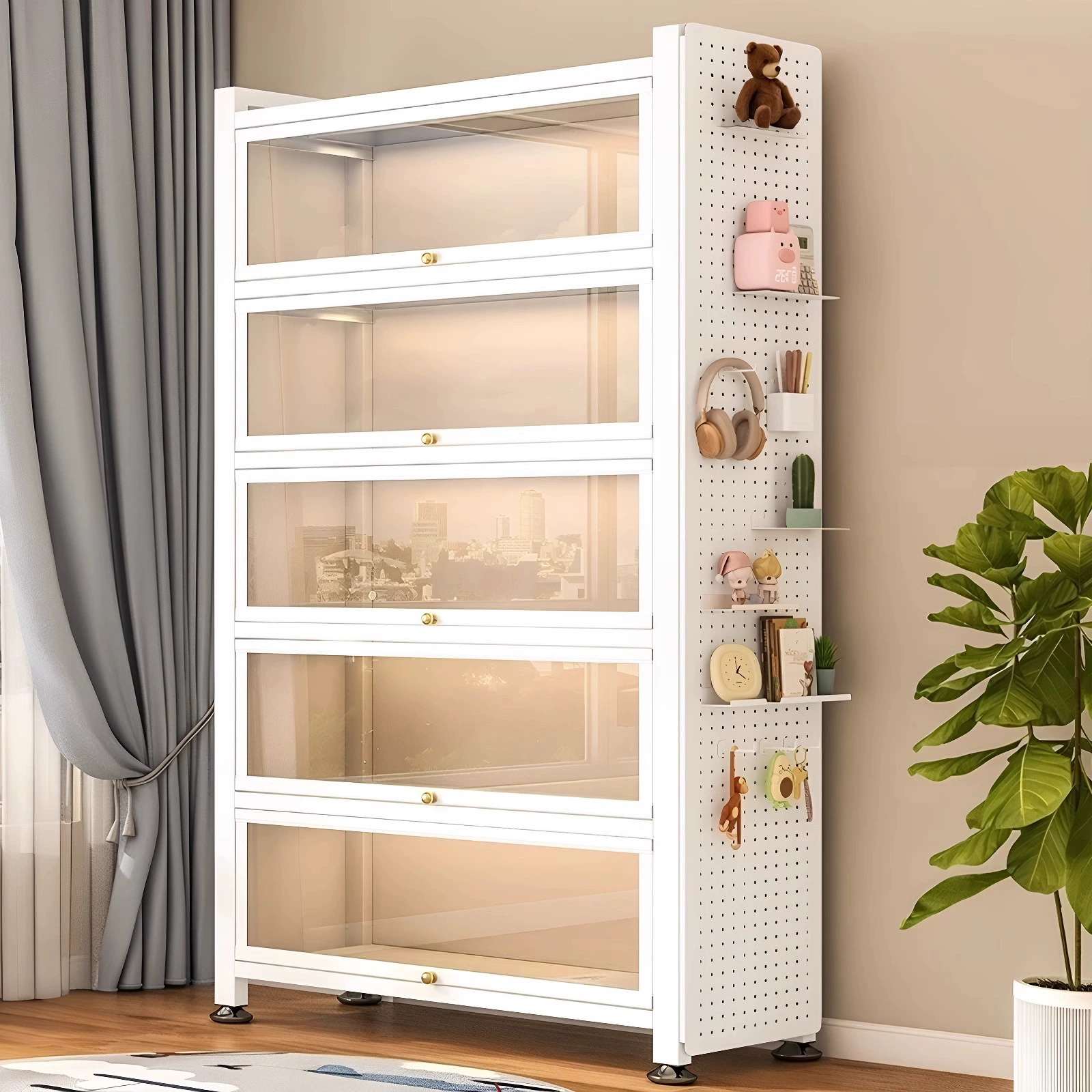 Стальной книжный шкаф от пола до потолка, настенный стеклянный шкаф-витрина с дверью, детская книжная полка, бытовой железный шкаф для хранения, шкаф для хранения