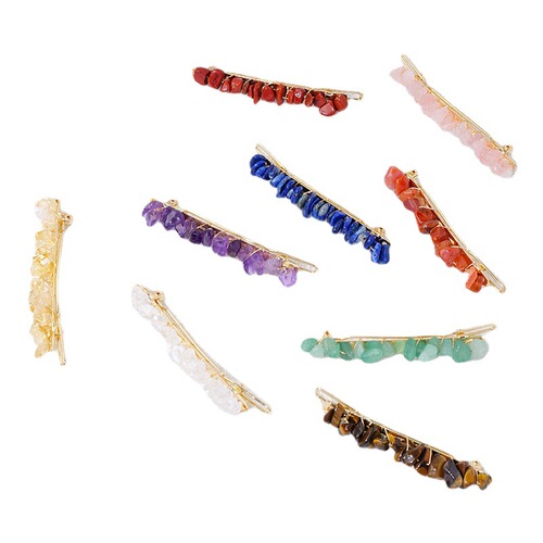 Cross-border new natural crystal crushed side clip hair clip for colored bangs hair clip for girls INS hair clip wholesale