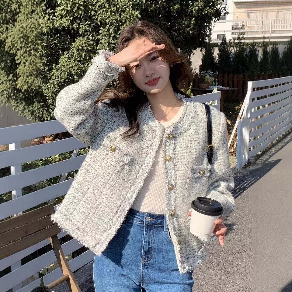 Shanli Dadi French-Style Chanel-Inspired Jacket for Women, Elegant and Petite, 2025 New Spring and Autumn Thin Tassel High