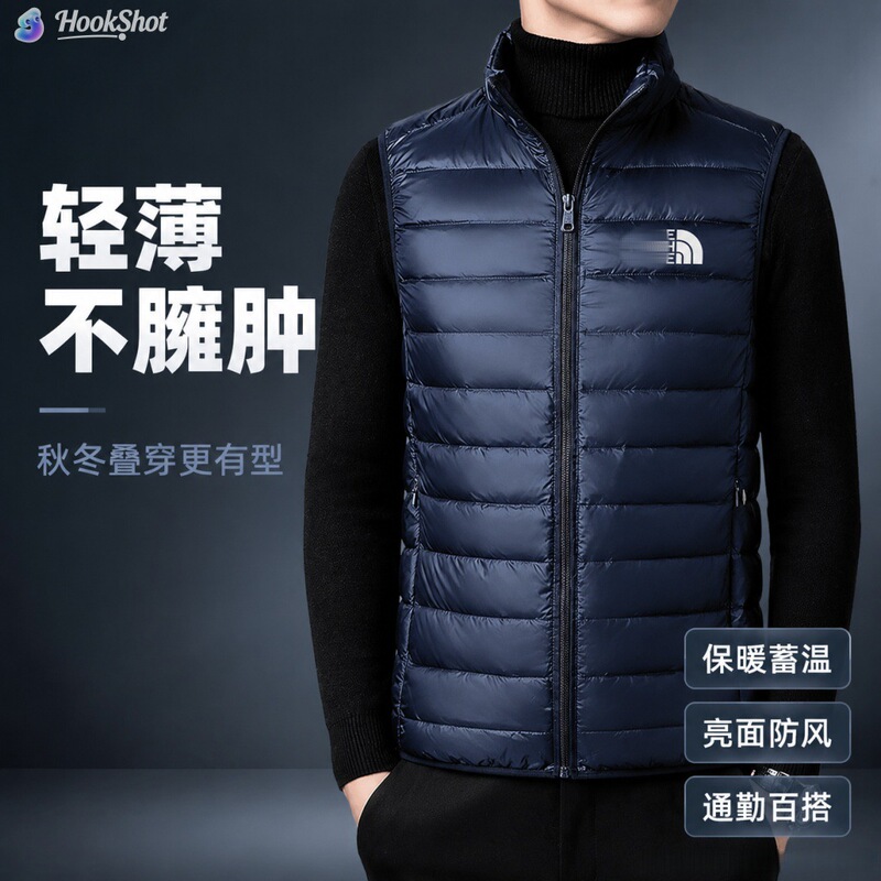Cross-border Amazon Men's Autumn and Winter Lightweight Vest Cotton Jacket Printed Stand Collar Warm Sleeveless Vest Casual Men's Clothing Cross-border Amazon Men's Autumn and Winter Lightweight Vest Cotton Jacket Printed Stand Collar Warm Sleeveless Vest Casual Men's Clothing