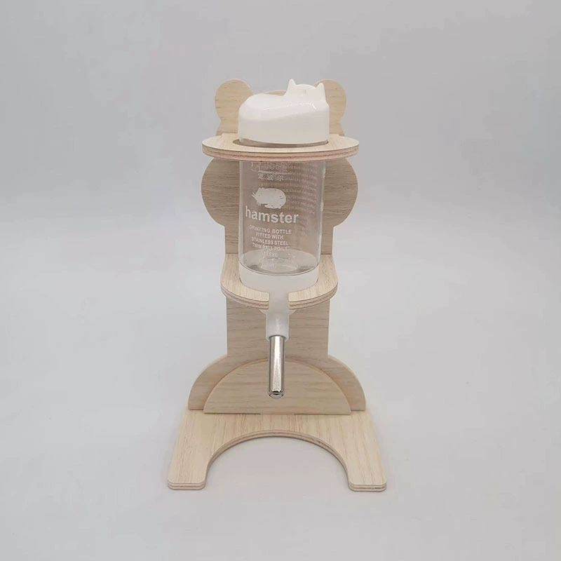 Хомяк шариковый держатель для воды золотой медведь вертикальная бутылка для воды ежа твердый деревянный кронштейн
