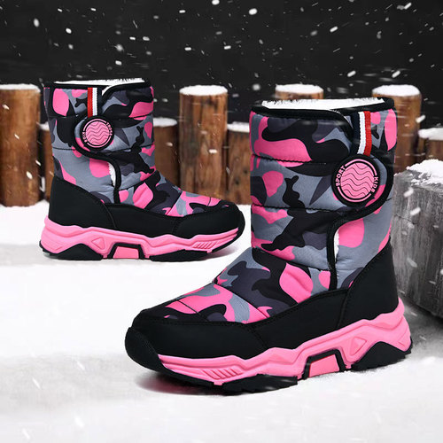 Children's Snow Boots Manufacturer Wholesale, Boys' Cotton Shoes, Big Kids' Fleece Lined Warm Winter Boots, Girls' Boots