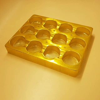 工厂直销大容量托盘包装内托定制厂家定制设计定制金色巧克力塑料