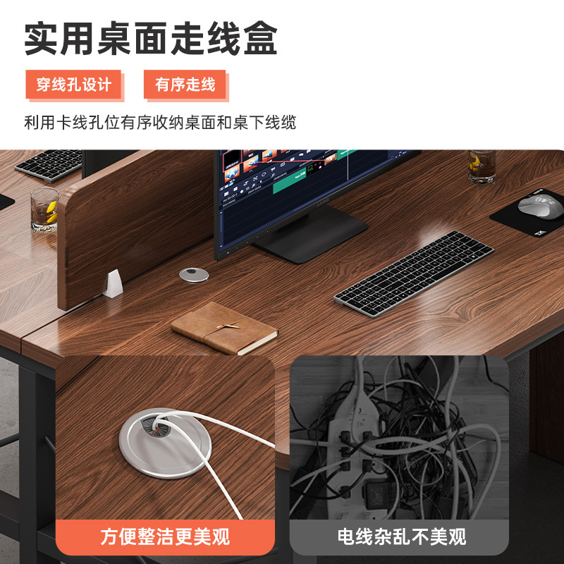 Mesa de personal simple muebles de oficina modernos estación de personal mesa de trabajo doble mesa de cuatro sillas combinación