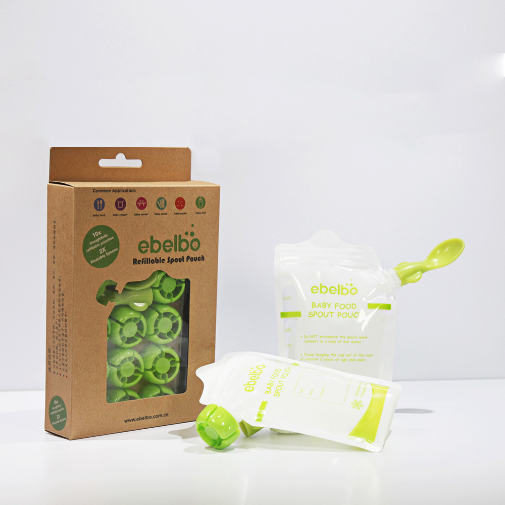 宝宝果泥果冻辅食袋 饮料果汁豆浆分装袋 壶嘴站立拉链袋 跨境