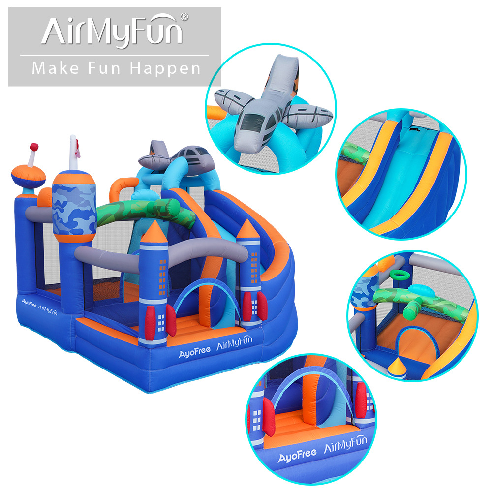 AMF | Hogar Castillo inflable para niños pequeño tobogán inflable combinación de tobogán pequeño hogar