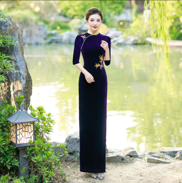 Chinese Retro Cheongsam New Sleeveless Birthday Party Photo Shoot Cheongsam Dress 2026 Women's Catwalk Dress