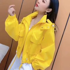 2025新款休闲上衣春秋季冲锋衣短款外套宽松百搭夹克连帽外套女