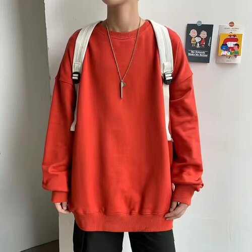 Spring and Autumn Large Fish Scale Collar Sweatshirt 250g Cotton-Mimicking Ribbed Solid Color Loose Women's Long-Sleeve Top Casual T-Shirt