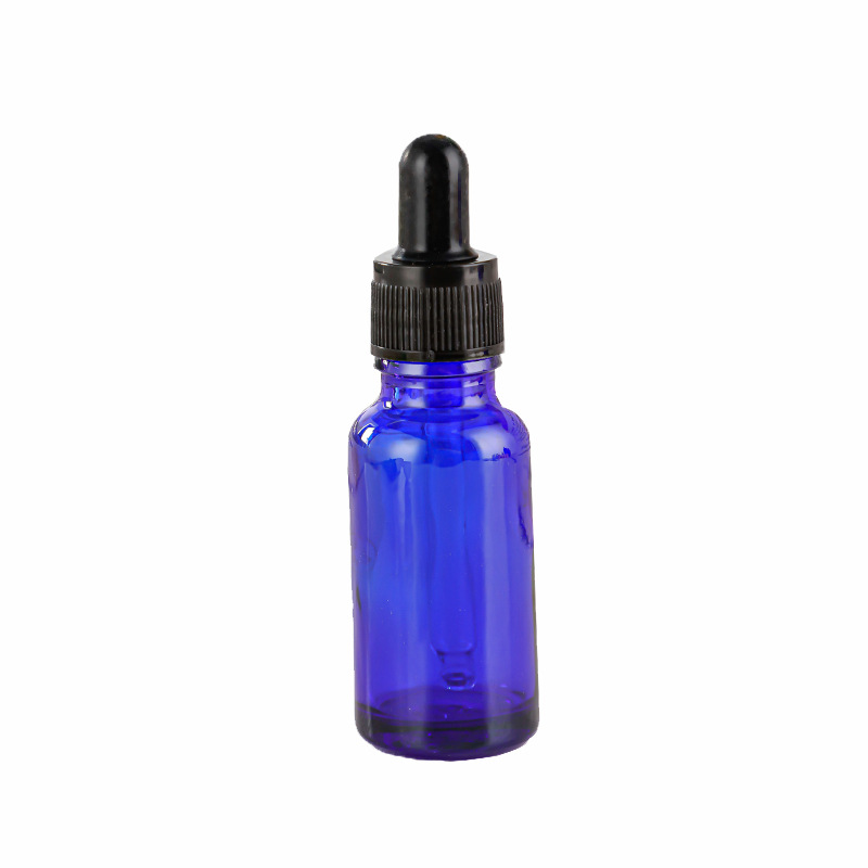 Botella de vidrio azul botella de aceite esencial botella de muestra botella de vidrio gotero botella comercio electrónico transfronterizo botella de esencia de loción