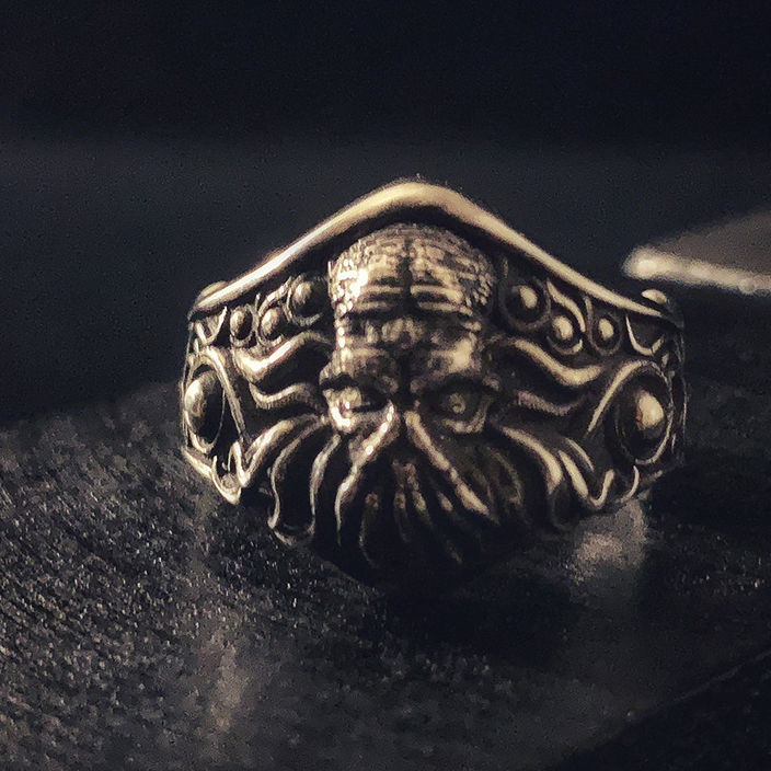 New Cthulhu Ring &ndash; Men&rsquo;s Trendy Adjustable Plated Dream Ring | Dark Magic Mythology Jewelry