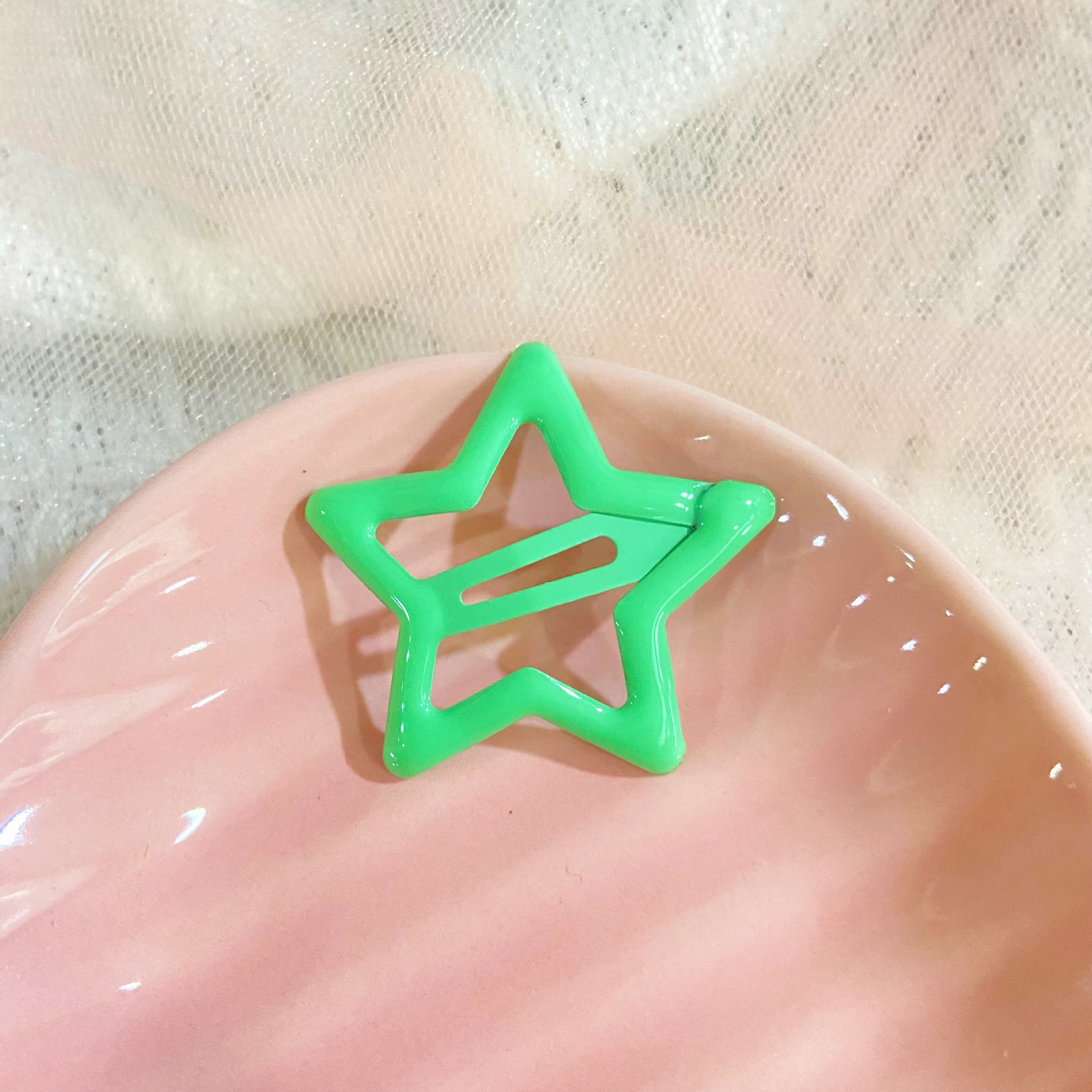 Nuevo pin de cabello de dopamina pentagonal goteo de aceite pin de cabello de borde lateral de mujer pin de cabello roto pin de cabello BB pin pequeño toque