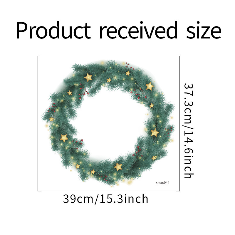 新しいクリスマスの花輪サンタクロースのガラスのショーウインドーの壁面の装飾の壁のステッカーは自らくっつきます。|undefined