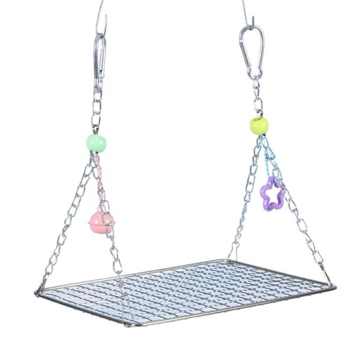 Parrot Stainless Steel Swing Net Frame Resting Platform Bird Toy Hammock Anti-Bite Birdcage Summer Cooling Gadget