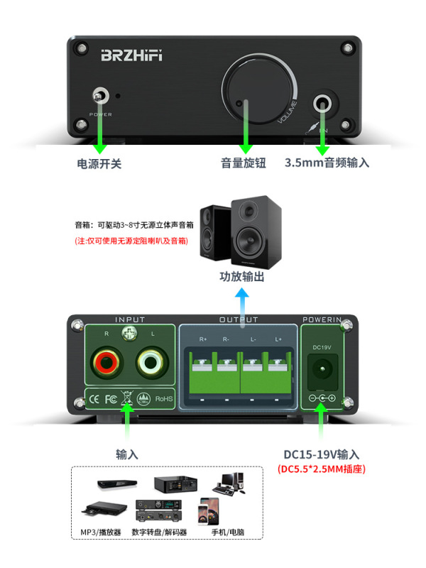 伟良 代80W数字功放机 桌面hifi英飞凌MA12070超TPA3116音响|undefined